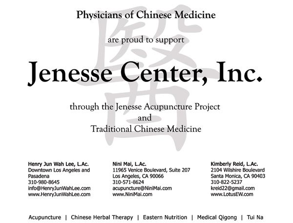 Physicians of Chinese Medicine are proud to support the Jenesse Center